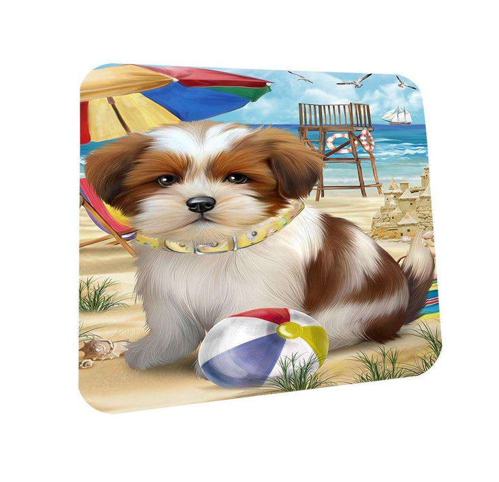 Pet Friendly Beach Lhasa Apso Dog Coasters Set of 4 CST50010 Coasters Set of 4 CST50010
