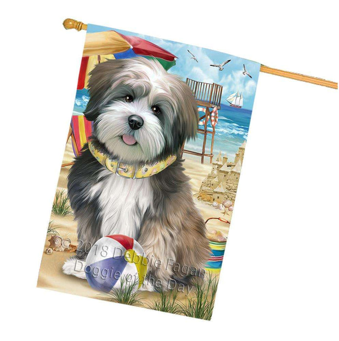 Pet Friendly Beach Lhasa Apso Dog House Flag FLG50014