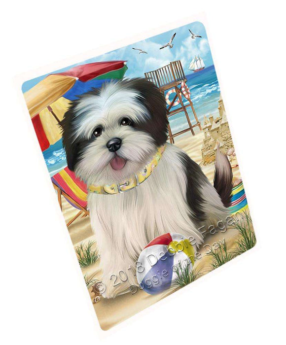 Pet Friendly Beach Lhasa Apso Dog Magnet Mini (3.5" x 2") MAG54012