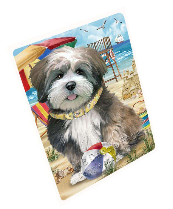 Pet Friendly Beach Lhasa Apso Dog Magnet Mini (3.5" x 2") MAG54015