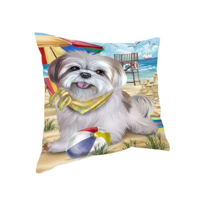 Pet Friendly Beach Lhasa Apso Dog Pillow PIL56044