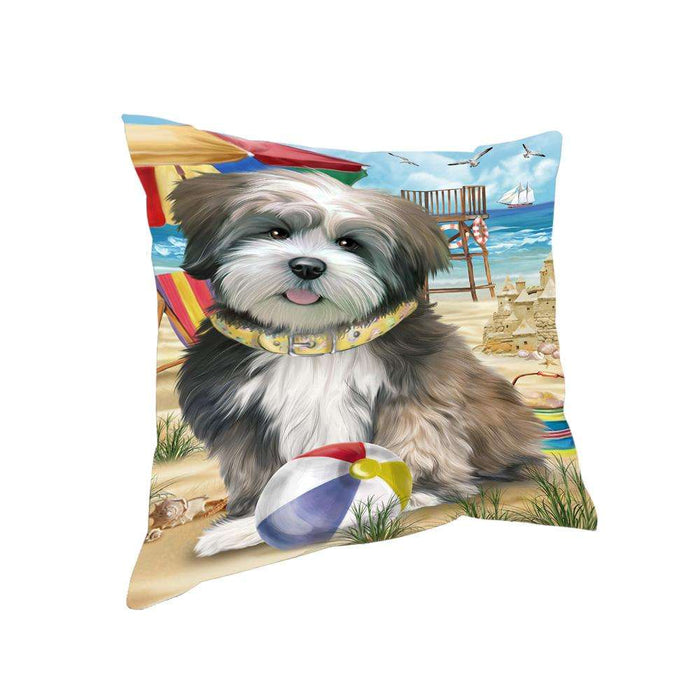 Pet Friendly Beach Lhasa Apso Dog Pillow PIL56052