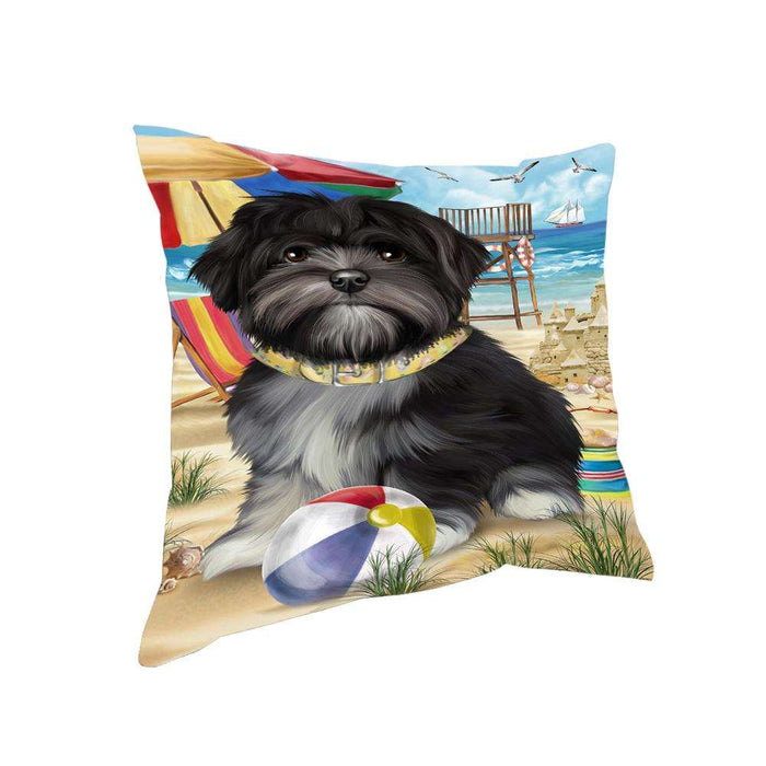 Pet Friendly Beach Lhasa Apso Dog Pillow PIL56056