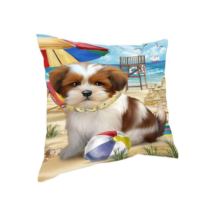 Pet Friendly Beach Lhasa Apso Dog Pillow PIL56060