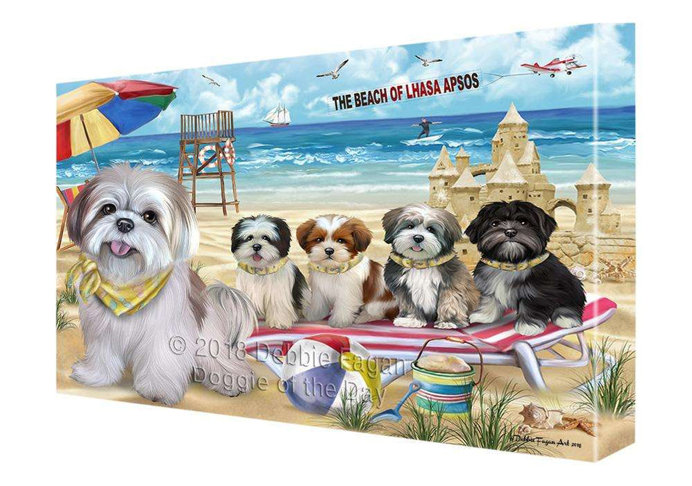 Pet Friendly Beach Lhasa Apsos Dog Canvas Wall Art CVS66166
