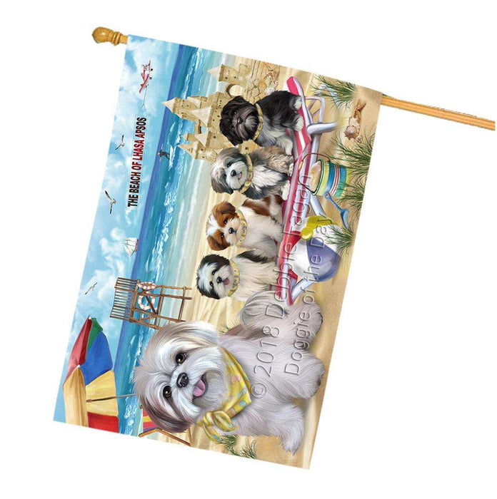 Pet Friendly Beach Lhasa Apsos Dog House Flag FLG50011