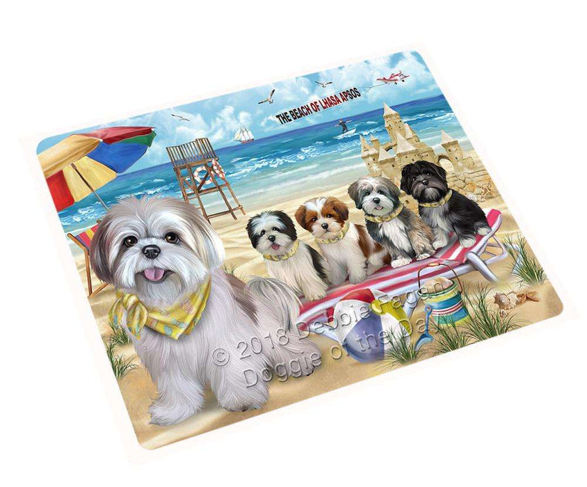 Pet Friendly Beach Lhasa Apsos Dog Magnet Mini (3.5" x 2") MAG54006