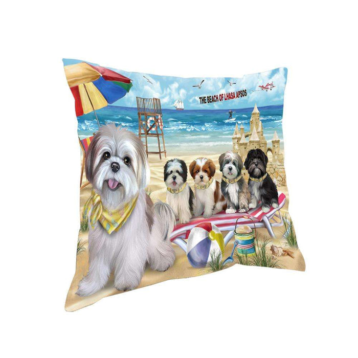 Pet Friendly Beach Lhasa Apsos Dog Pillow PIL56040