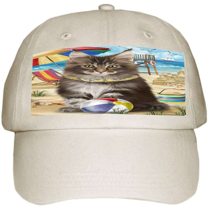 Pet Friendly Beach Maine Coon Cat Ball Hat Cap HAT58491