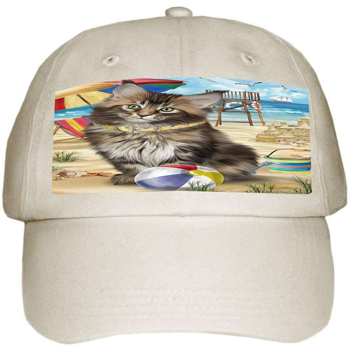 Pet Friendly Beach Maine Coon Cat Ball Hat Cap HAT58494