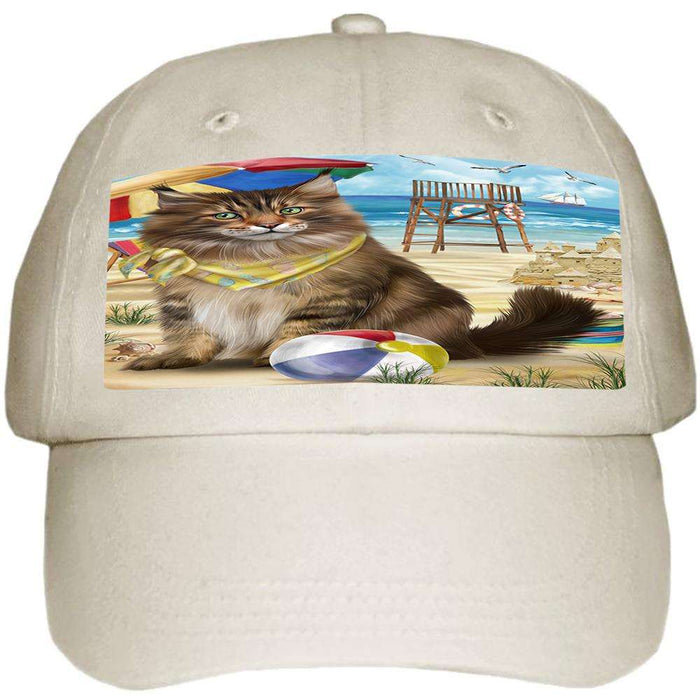 Pet Friendly Beach Maine Coon Cat Ball Hat Cap HAT58503