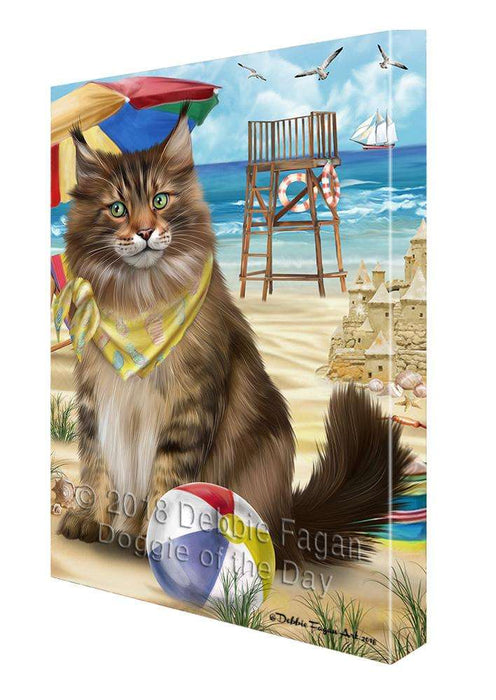 Pet Friendly Beach Maine Coon Cat Canvas Print Wall Art Décor CVS81575