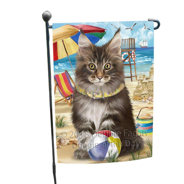 Pet Friendly Beach Maine Coon Cat Garden Flag GFLG51583