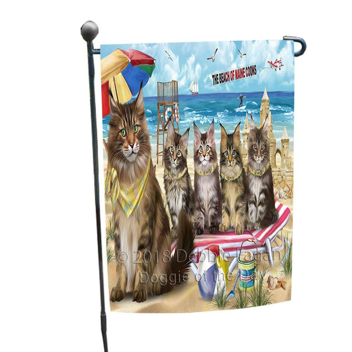 Pet Friendly Beach Maine Coon Cat Garden Flag GFLG51588