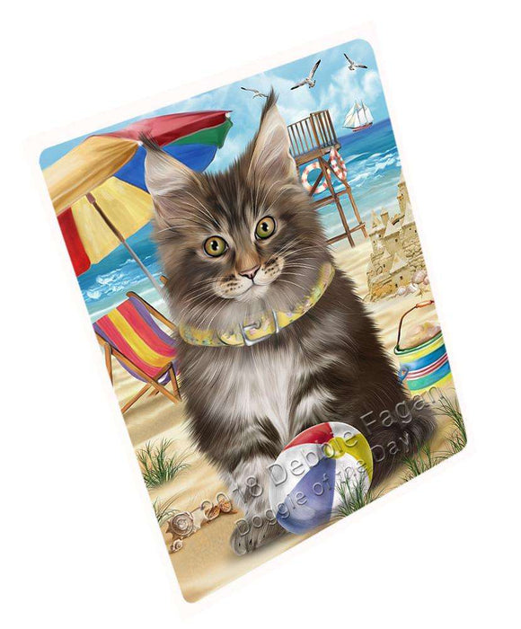 Pet Friendly Beach Maine Coon Cat Large Refrigerator / Dishwasher Magnet RMAG70014