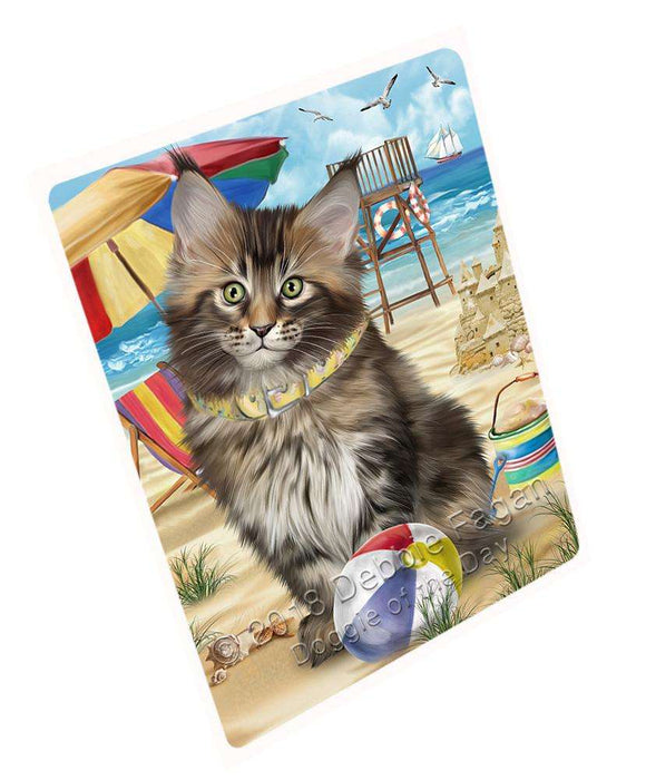 Pet Friendly Beach Maine Coon Cat Large Refrigerator / Dishwasher Magnet RMAG70020