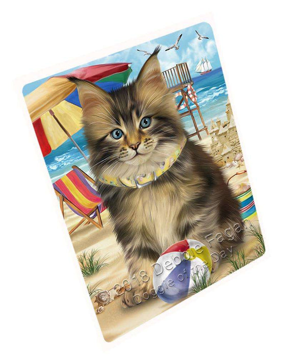 Pet Friendly Beach Maine Coon Cat Large Refrigerator / Dishwasher Magnet RMAG70026