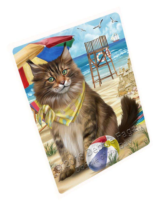 Pet Friendly Beach Maine Coon Cat Large Refrigerator / Dishwasher Magnet RMAG70038