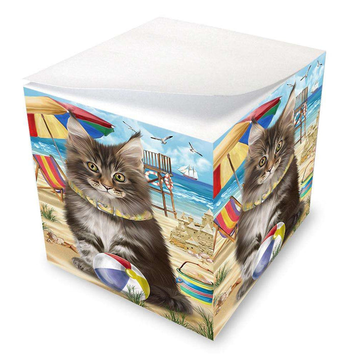 Pet Friendly Beach Maine Coon Cat Note Cube NOC51586