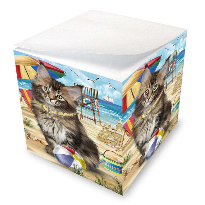Pet Friendly Beach Maine Coon Cat Note Cube NOC51587