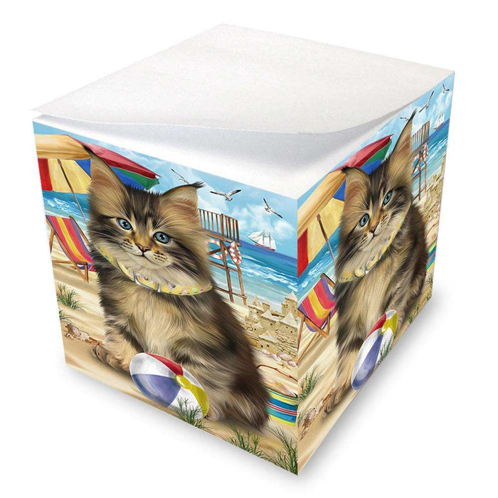Pet Friendly Beach Maine Coon Cat Note Cube NOC51588