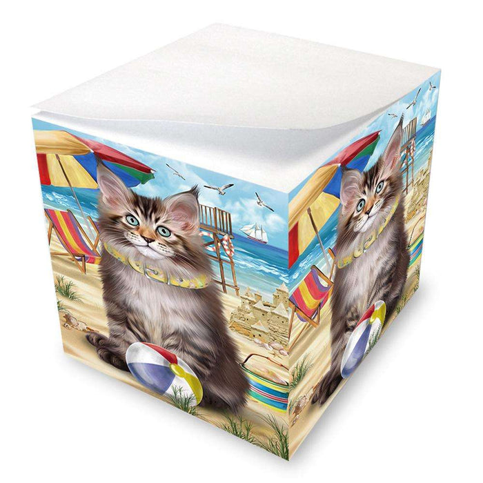 Pet Friendly Beach Maine Coon Cat Note Cube NOC51589