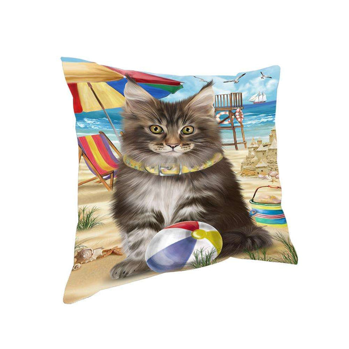 Pet Friendly Beach Maine Coon Cat Pillow PIL62708