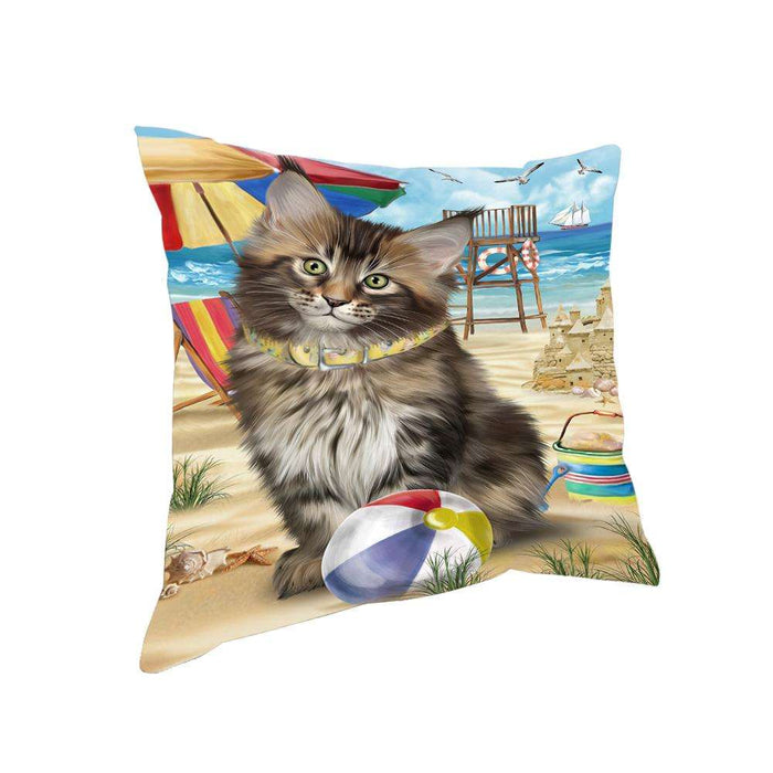 Pet Friendly Beach Maine Coon Cat Pillow PIL62712