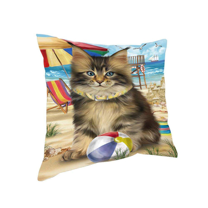 Pet Friendly Beach Maine Coon Cat Pillow PIL62716