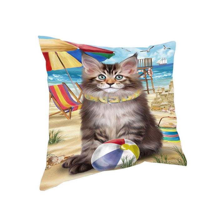 Pet Friendly Beach Maine Coon Cat Pillow PIL62720