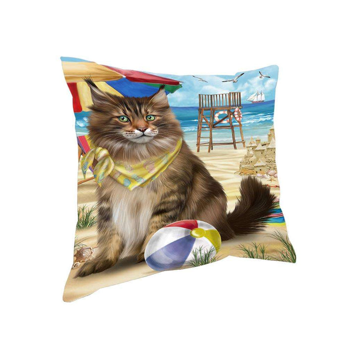 Pet Friendly Beach Maine Coon Cat Pillow PIL62724