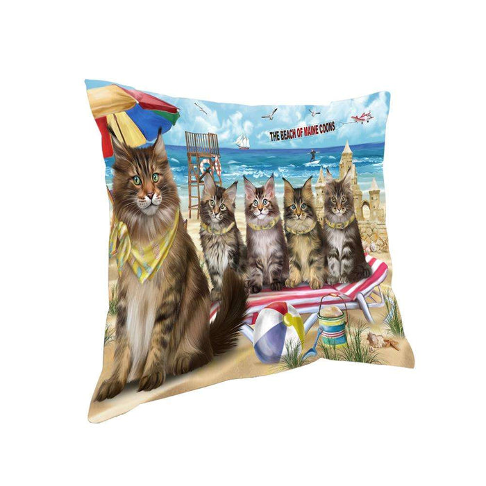 Pet Friendly Beach Maine Coon Cat Pillow PIL62728