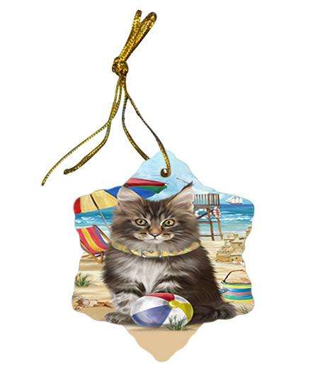 Pet Friendly Beach Maine Coon Cat Star Porcelain Ornament SPOR51577