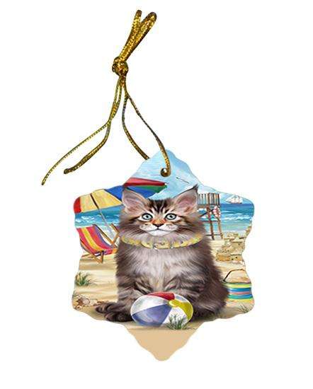 Pet Friendly Beach Maine Coon Cat Star Porcelain Ornament SPOR51580