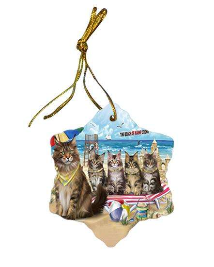 Pet Friendly Beach Maine Coon Cat Star Porcelain Ornament SPOR51582