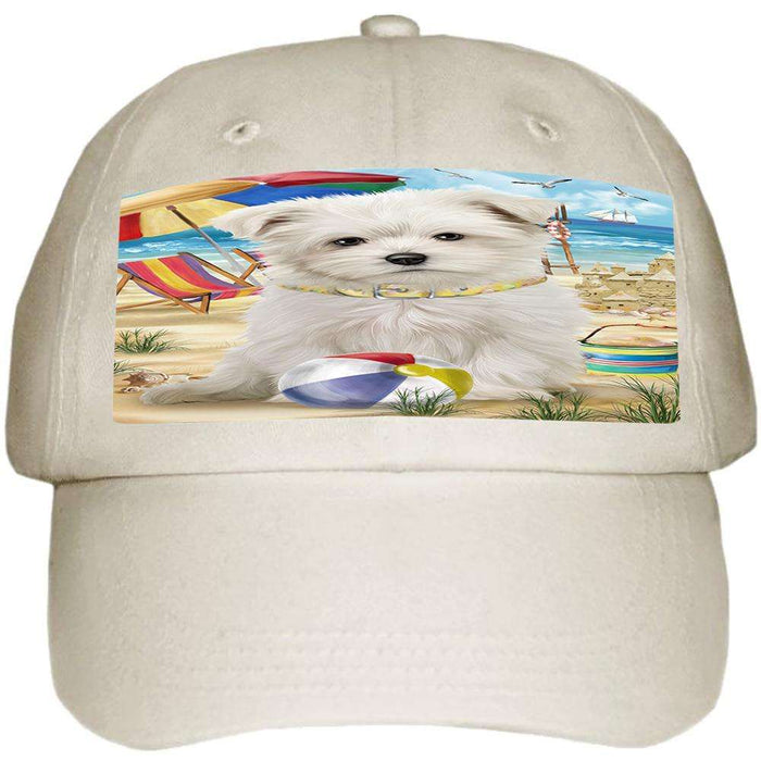 Pet Friendly Beach Maltese Dog Ball Hat Cap HAT53892