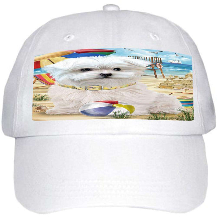 Pet Friendly Beach Maltese Dog Ball Hat Cap HAT53895