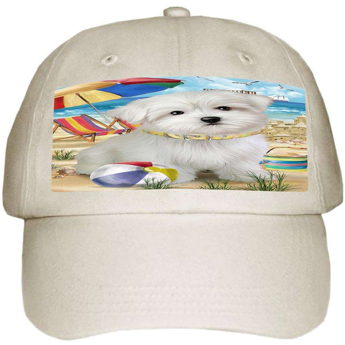 Pet Friendly Beach Maltese Dog Ball Hat Cap HAT53898