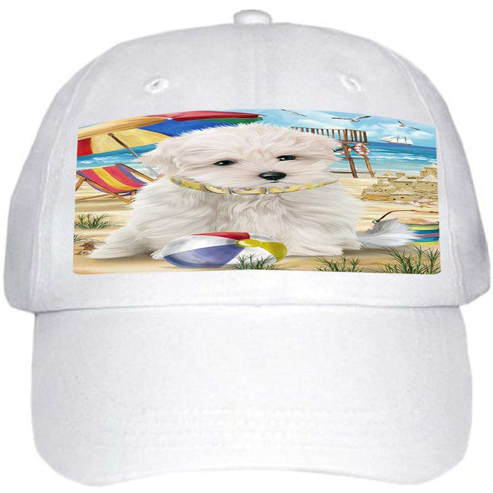 Pet Friendly Beach Maltese Dog Ball Hat Cap HAT53901