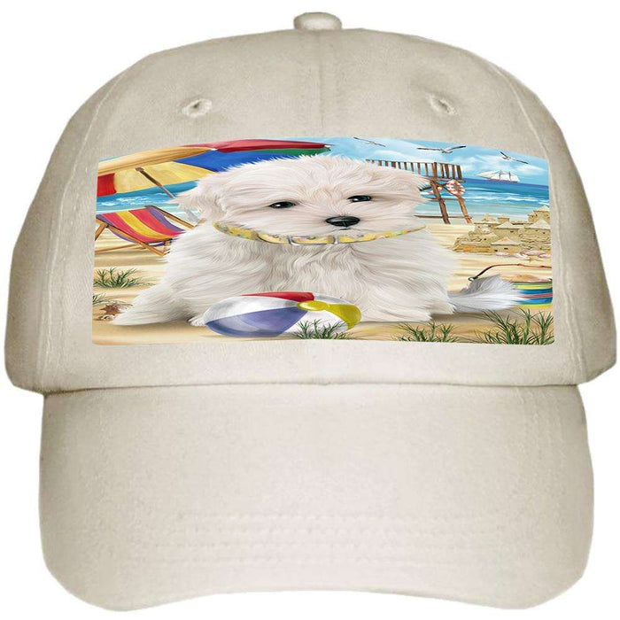 Pet Friendly Beach Maltese Dog Ball Hat Cap HAT53901