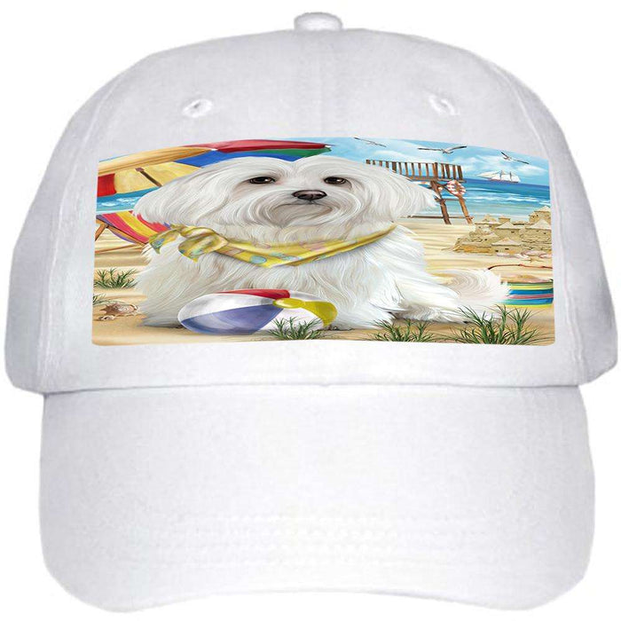 Pet Friendly Beach Maltese Dog Ball Hat Cap HAT53904