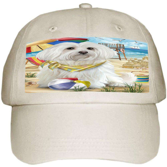 Pet Friendly Beach Maltese Dog Ball Hat Cap HAT53904
