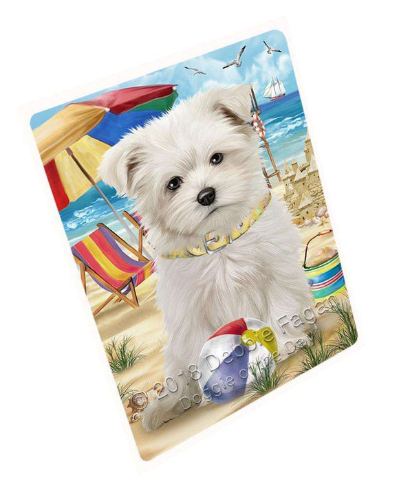 Pet Friendly Beach Maltese Dog Cutting Board C54027
