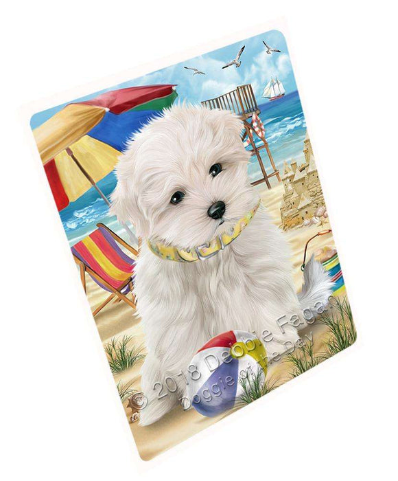 Pet Friendly Beach Maltese Dog Cutting Board C54036