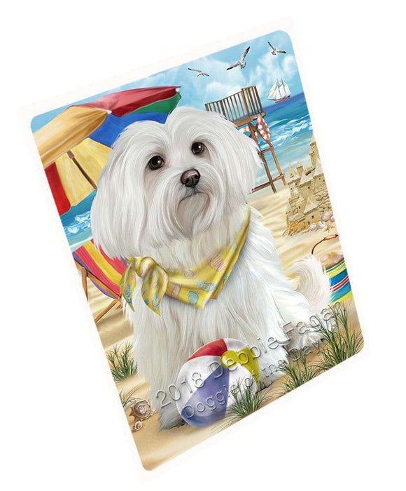 Pet Friendly Beach Maltese Dog Cutting Board C54039