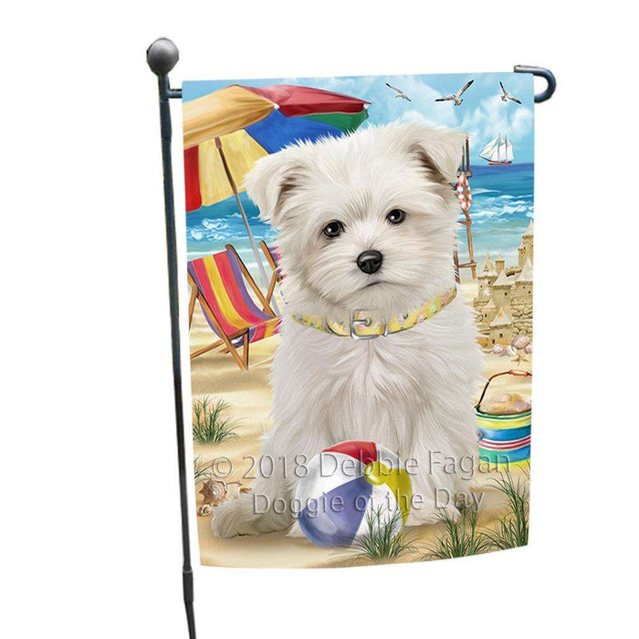 Pet Friendly Beach Maltese Dog Garden Flag GFLG49882