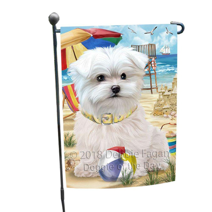 Pet Friendly Beach Maltese Dog Garden Flag GFLG49883