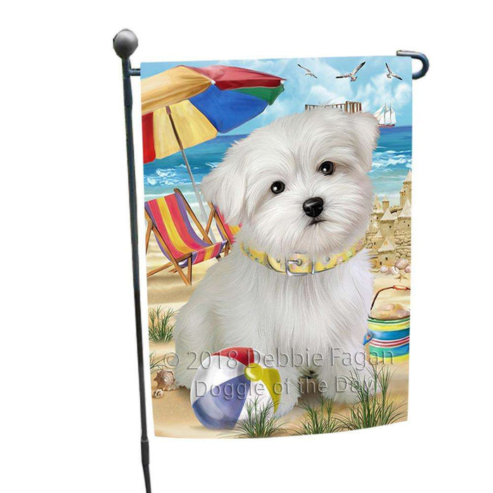 Pet Friendly Beach Maltese Dog Garden Flag GFLG49884