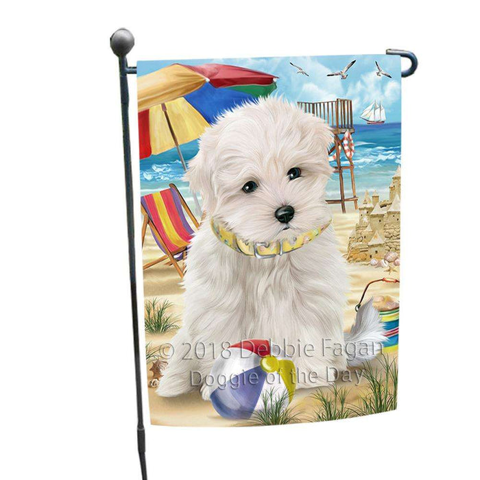 Pet Friendly Beach Maltese Dog Garden Flag GFLG49885