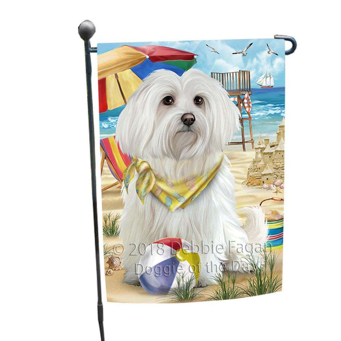 Pet Friendly Beach Maltese Dog Garden Flag GFLG49886